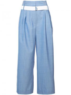 Широкие брюки со складками Serge Tibi. Цвет: синий