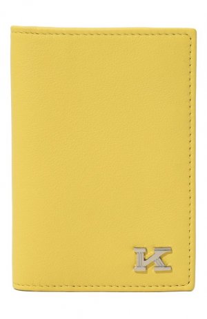 Кожаный футляр для кредитных карт Kiton. Цвет: жёлтый