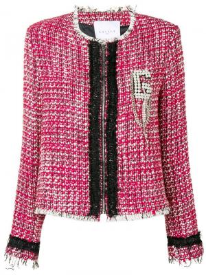 Твидовый пиджак с молнией Gaelle Bonheur. Цвет: розовый