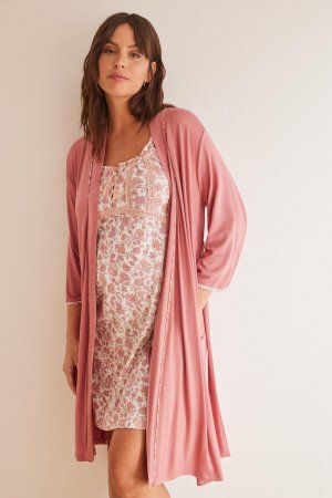 Розовый мягкий трикотажный халат для беременных Women'secret, Women'Secret