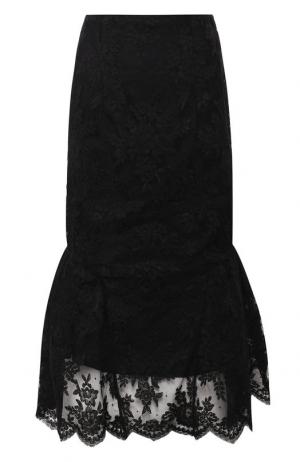 Кружевная юбка-миди Simone Rocha. Цвет: черный