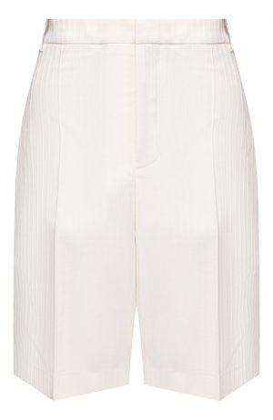 Шерстяные шорты Saint Laurent. Цвет: белый