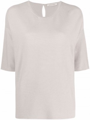Keyhole-detail short-sleeved T-shirt Gentry Portofino. Цвет: бежевый