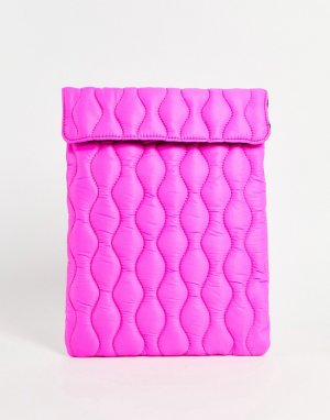 Ярко-розовый стеганый чехол для ноутбука -Розовый цвет ASOS DESIGN
