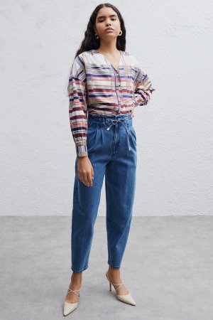 Lennert удобные женские джинсовые брюки длиной до щиколотки с высокой талией синего цвета , разноцветный Perspective