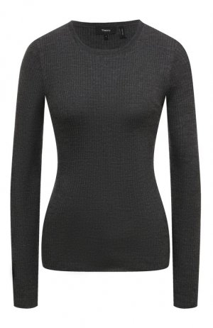 Шерстяной пуловер Theory. Цвет: серый