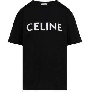 Хлопковая футболка Celine Celine, черный/белый