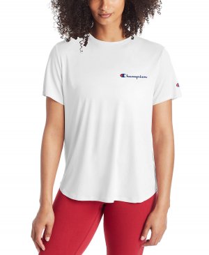 Женская классическая футболка с короткими рукавами и логотипом в тяжелом весе , белый Champion