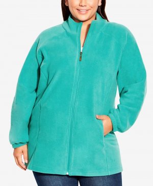 Флисовая куртка больших размеров на молнии AVENUE, цвет Jade Jargo Avenue