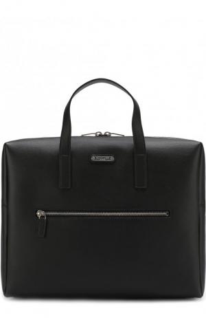 Кожаная сумка для ноутбука Saint Laurent. Цвет: чёрный