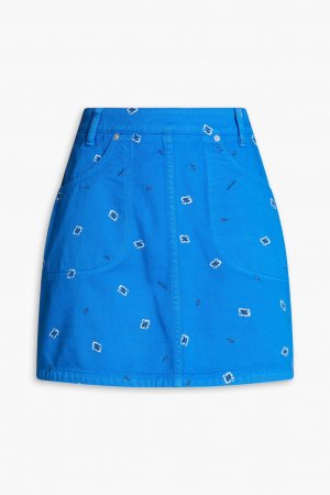 Джинсовая мини-юбка с принтом , синий Kenzo