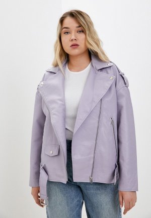 Куртка кожаная Chic de Femme. Цвет: фиолетовый