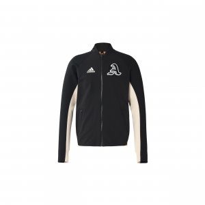 Sports Stand Collar Zip-Up Color Block Jacket Men Outerwear Black EA0372 Adidas