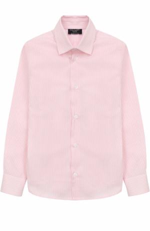 Хлопковая рубашка в мелкую полоску Dal Lago. Цвет: розовый