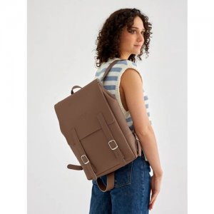 Базовый кофейный рюкзак из экокожи с отделением для ноутбука LOKIS. Цвет: коричневый