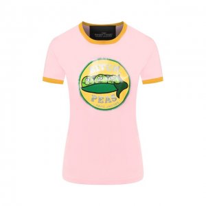 Хлопковая футболка MARC JACOBS (THE). Цвет: розовый