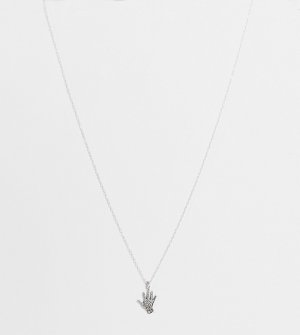 Ожерелье из стерлингового серебра с подческой в виде руки фортуны -Серебристый Kingsley Ryan