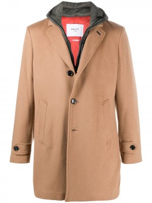 Однобортное пальто Geraldo Paltò. Цвет: коричневый