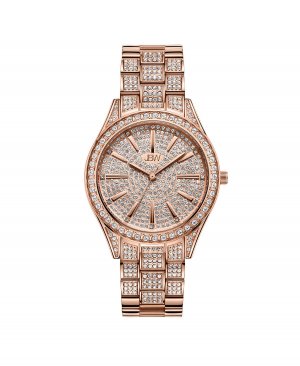 Женские часы Cristal Diamond (1/8 карата t.w.) из нержавеющей стали с покрытием розового золота 18 карат 38 мм , золотой Jbw