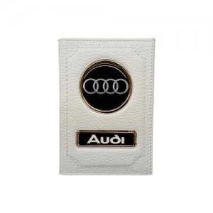 Обложка для автодокументов и паспорта (ауди) кожаная флотер Audi