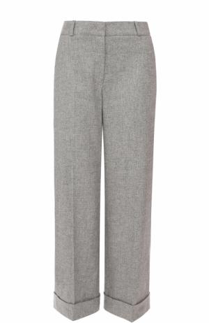 Укороченные брюки из смеси кашемира и шелка Loro Piana. Цвет: светло-серый