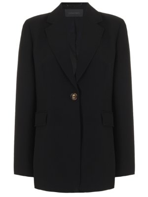 Пиджак однотонный ELENA MIRO. Цвет: черный