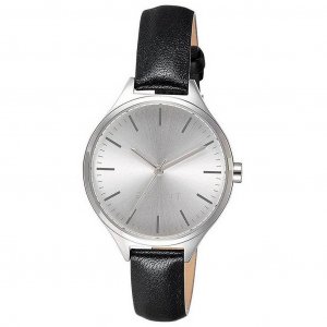 Кварцевые женские часы с серебряным циферблатом и кожаным ремешком ES109272001 Esprit