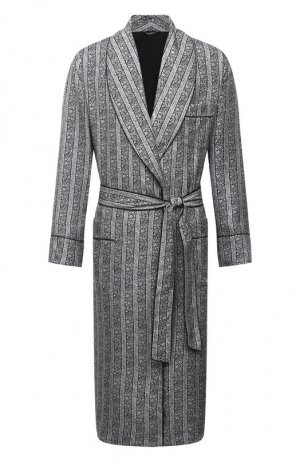 Шелковый халат Dolce & Gabbana. Цвет: серый