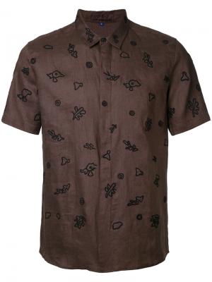 Рубашка с комбинированным принтом Jupe By Jackie. Цвет: коричневый