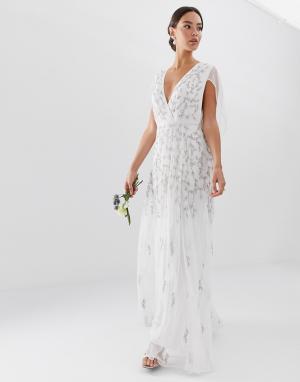 Свадебное платье с кейпом -Белый ASOS EDITION