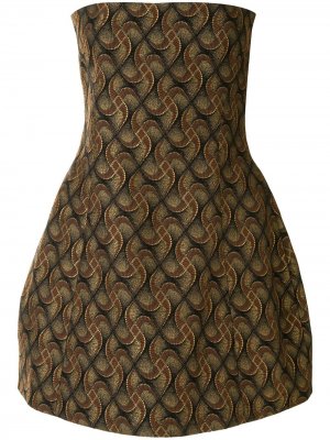 Жаккардовое платье Ginger Khaite. Цвет: коричневый