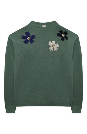 Шерстяной пуловер Il Gufo. Цвет: зелёный