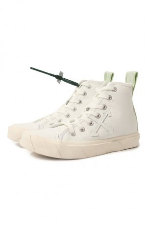 Кожаные кеды Vulcanized Off-White. Цвет: белый