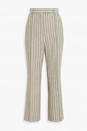 Расклешенные брюки из твида в полоску с добавлением шерсти и хлопка ACNE STUDIOS, серый Studios