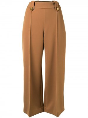 Укороченные широкие брюки Patricia Mulberry. Цвет: коричневый