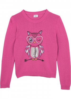 Пуловер для девочки bonprix. Цвет: ярко-розовый