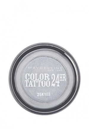 Тени для век Maybelline New York Color Tattoo 24 часа, оттенок 50, Неизменное серебро, 4 мл. Цвет: серебряный