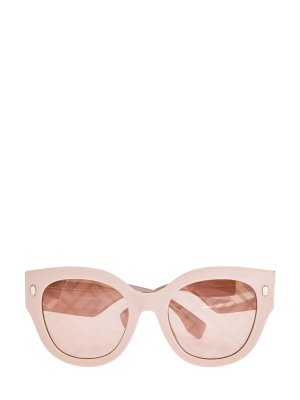 Солнцезащитные очки с принтом Logo FF на линзе FENDI (sunglasses). Цвет: розовый