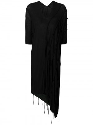 Асимметричное платье-джемпер длины миди Masnada. Цвет: черный