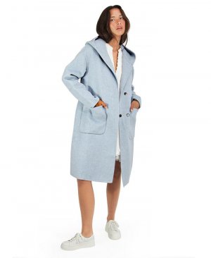Женское пальто большого размера из смесовой шерсти , цвет Light blue Belle & Bloom