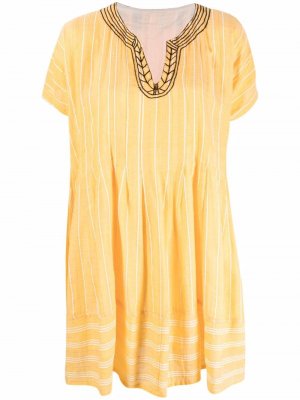 Платье с короткими рукавами и полосками lemlem. Цвет: желтый