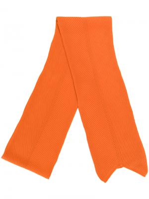 Классический трикотажный шарф Cédric Charlier. Цвет: жёлтый и оранжевый