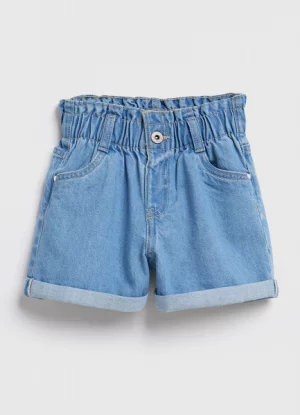 Джинсовые шорты для девочек, Голубой O`Stin. Цвет: голубой