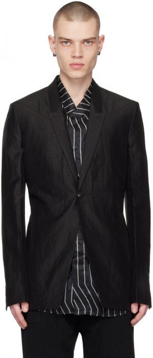 Черный пиджак с противотуманным карманом Rick Owens