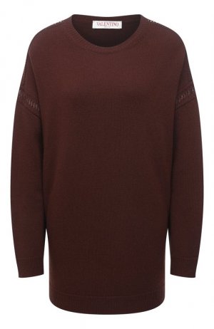 Пуловер из шерсти и кашемира Valentino. Цвет: коричневый