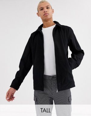 Куртка Харрингтон из ткани с добавлением шерсти -Черный Jacamo