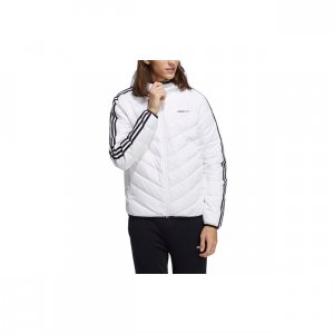 Neo 3-Stripe Lightweight Down Jacket With Hood And Logo Print Men Outerwear White H45253 Adidas