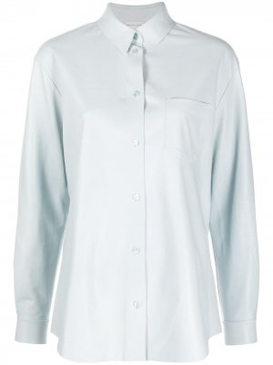 Рубашка с накладным карманом и длинными рукавами Maison Ullens. Цвет: синий