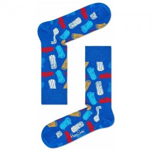 Носки унисекс , 1 пара, классические, размер 25, синий Happy Socks. Цвет: синий