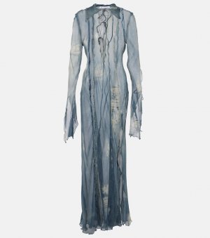 Прозрачное платье миди с принтом , синий Acne Studios